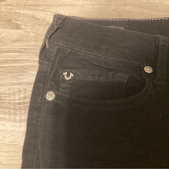 True Religion Halle Midrise Super Skinny Black Corduroy EUC - Picture 9 of 12